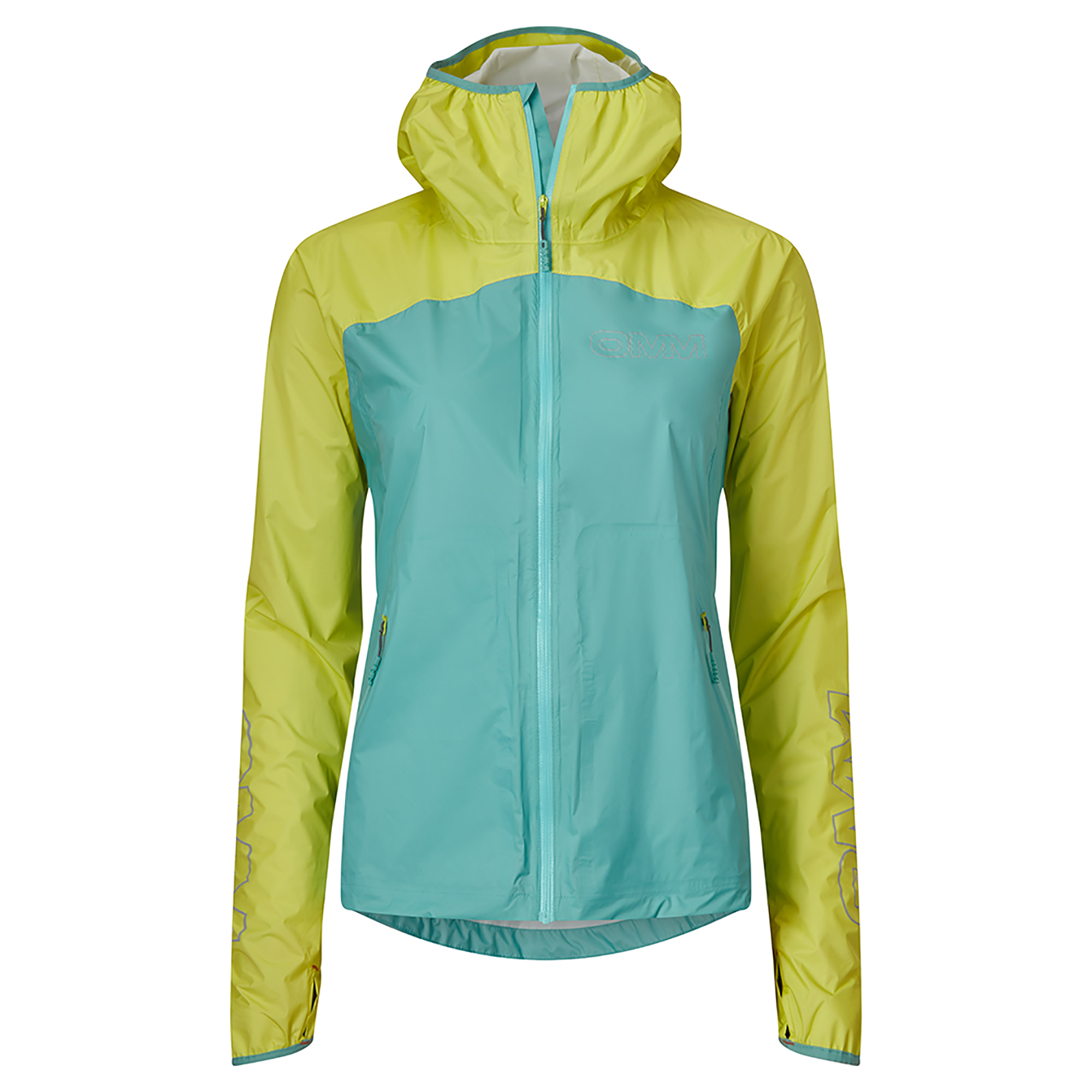 OMM Women's Halo+ Jacket Aqua/Yellow Running Bath