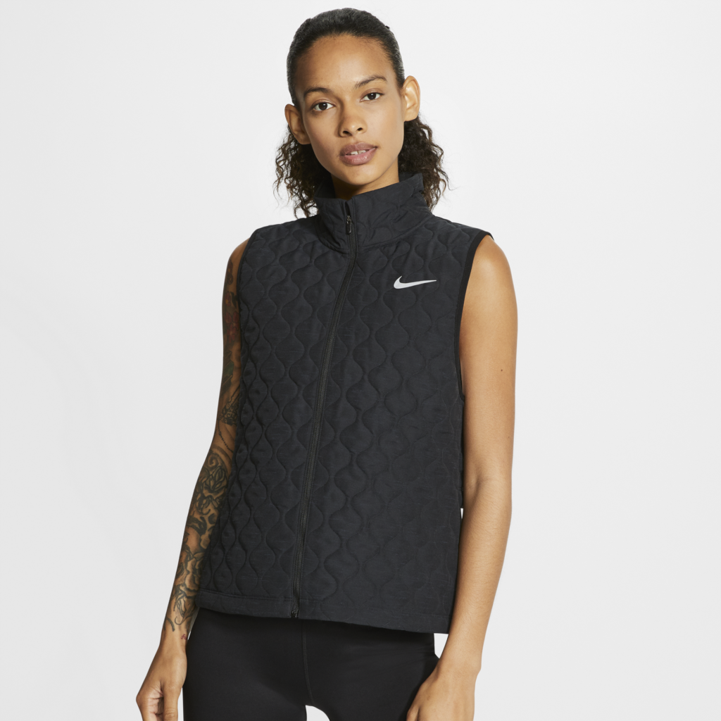 Nike Womenâs Aerolayer Running Vest â Black/Reflective Silver â Running Bath