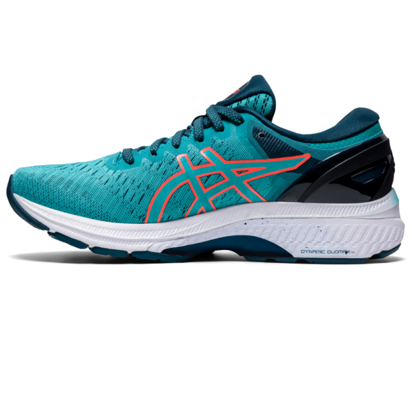 Asics Women's Gel-Kayano 27 - Techno Cyan/Sunrise Red - Image 2