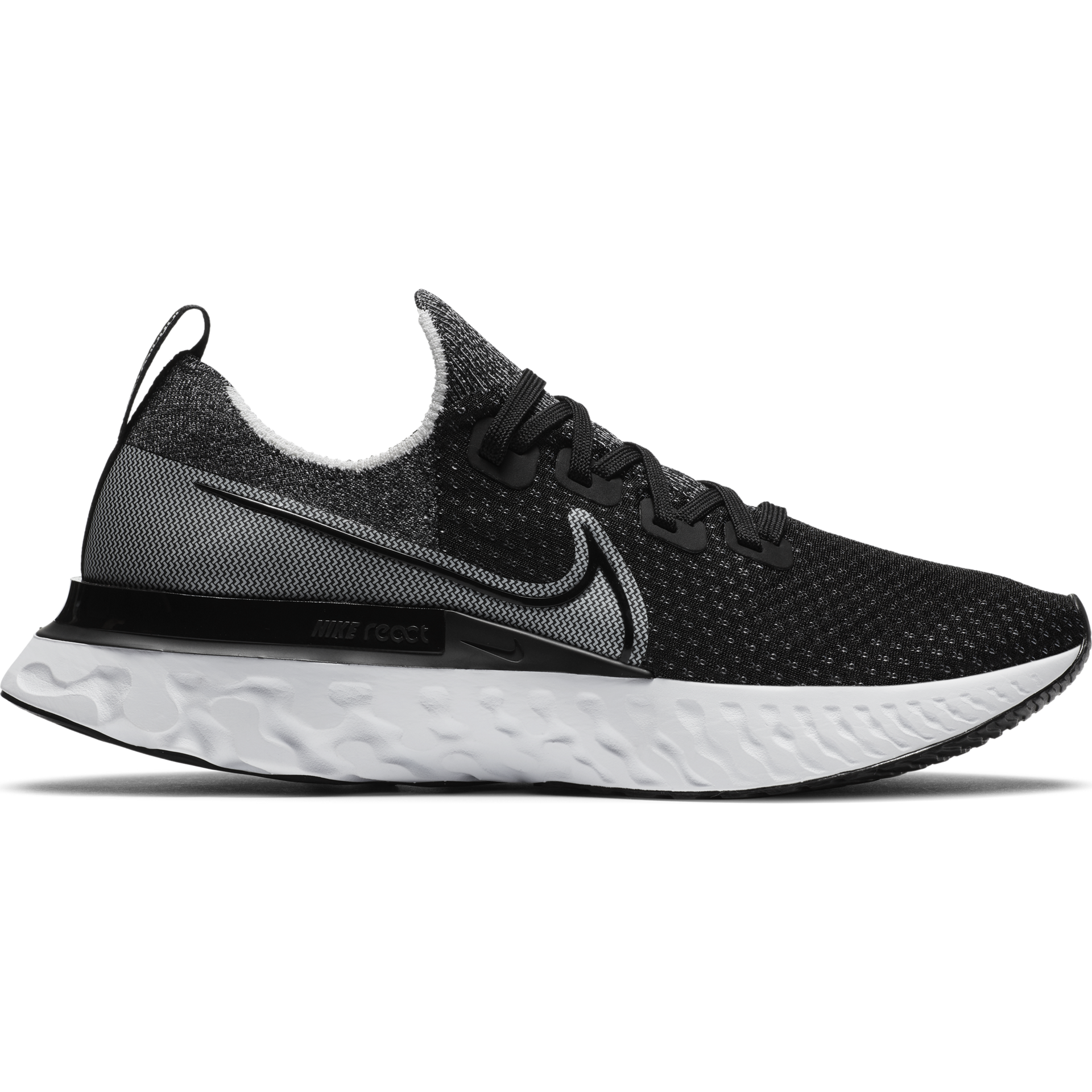 Nike Men's React Infinity Run Flyknit - Black/Black-White - Running Bath