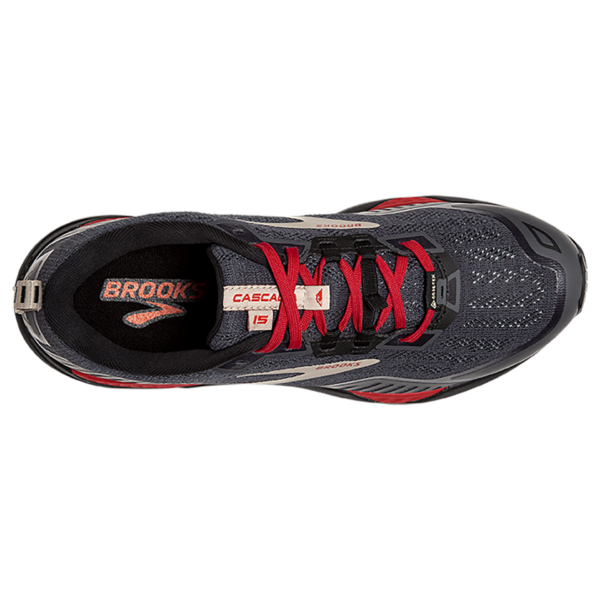 Brooks Men's Cascadia 15 GTX - Black/Ebony/Red - Image 5
