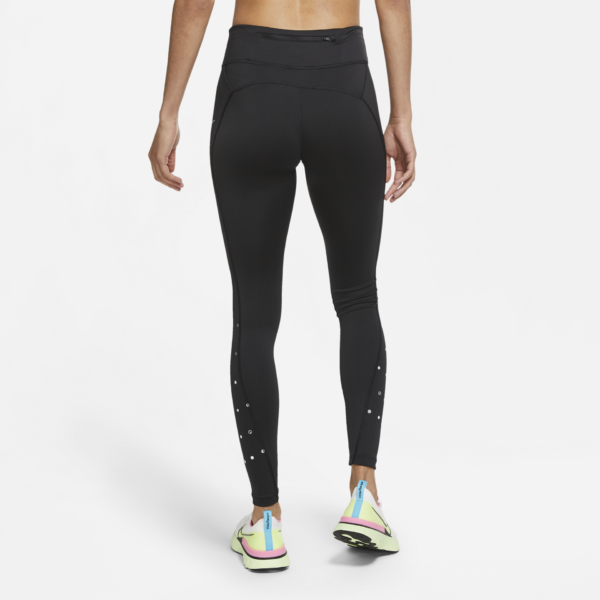 Nike Women's Fast Flash Running Tights - Black/Reflective Silver - Image 4