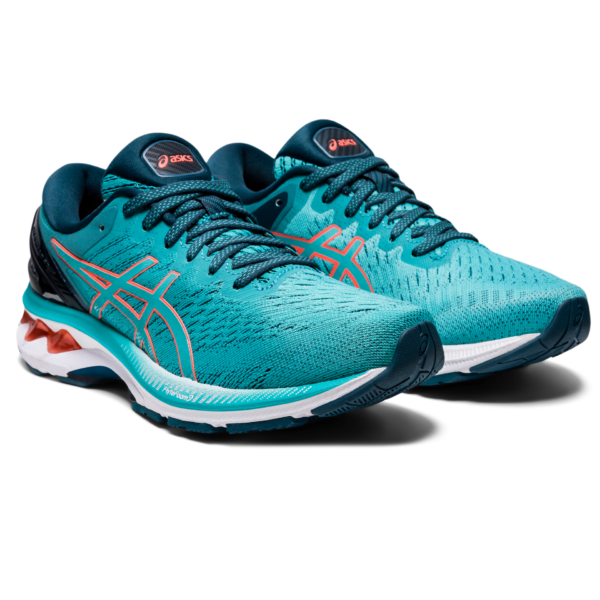 Asics Women's Gel-Kayano 27 - Techno Cyan/Sunrise Red - Image 3