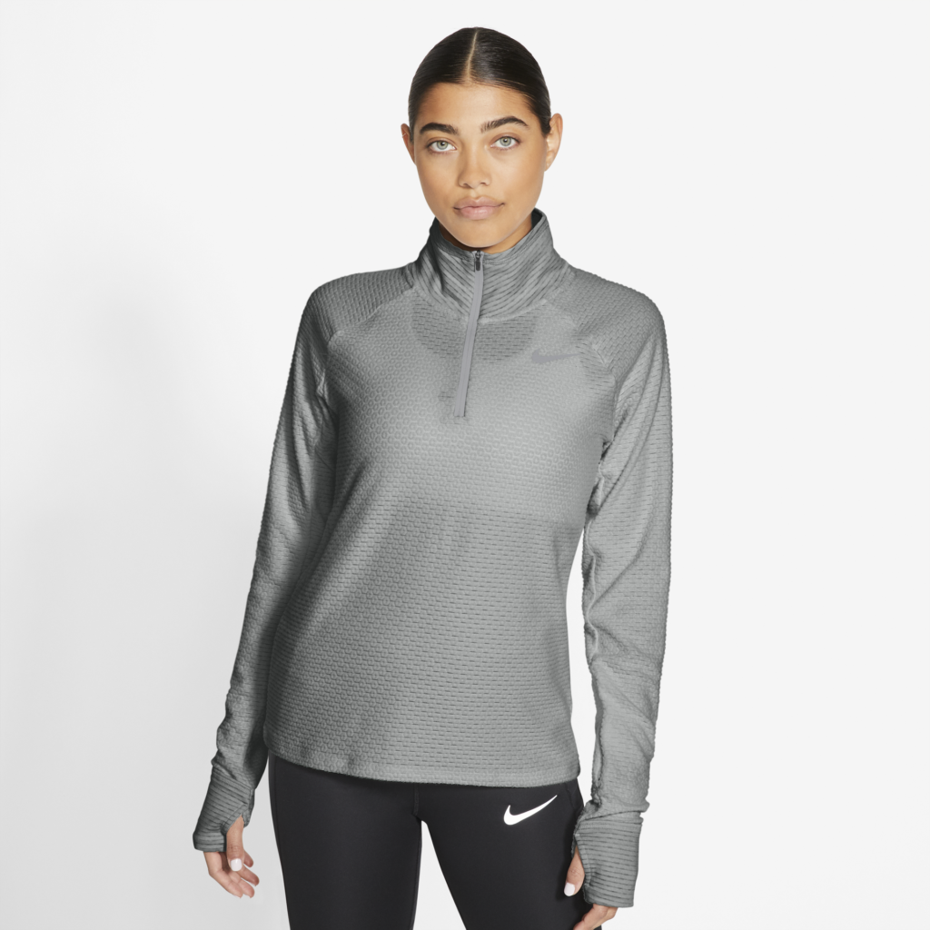 Nike Women's Sphere 1/2-Zip Running Top - Particle Grey/Htr/Reflective ...