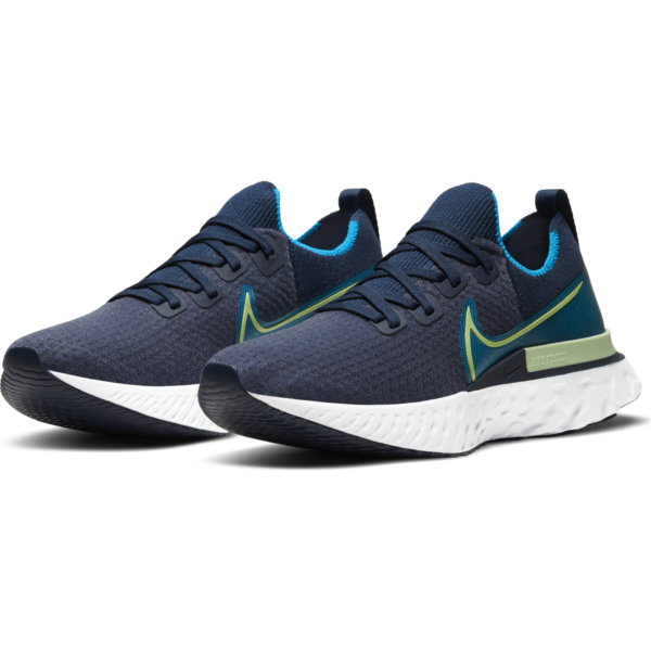 Nike Men's React Infinity Run Flyknit - College Navy/Cucumber Calm-Blue Orbit - Image 4