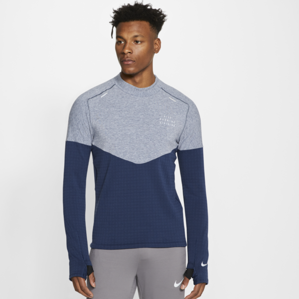 Nike Men's Run Division Sphere Wool Running Top - Midnight Navy/Reflective Silver - Image 3