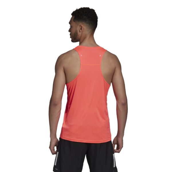 Adidas Men's Own the Run 3-Stripes PB Singlet - Signal Pink - Image 4