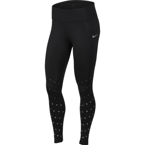 Nike Women's Epic Luxe Run Division Running Tights -  Black/Newsprint/Reflect Black - Running Bath