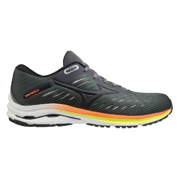 Mizuno Men's Wave Rider 24 - Castlerock/Phantom/Shocking Orange