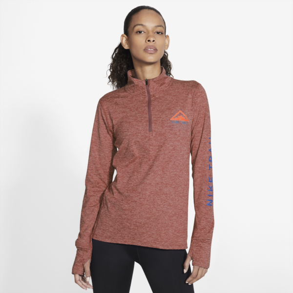 Nike Women's 1/2-Zip Trail Running Top - Claystone Red/Reflective Silver - Image 3