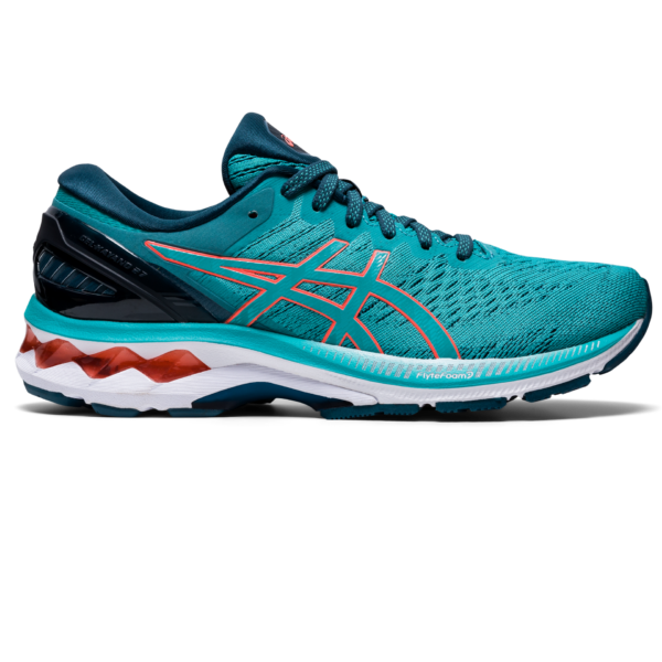 Asics Women's Gel-Kayano 27 - Techno Cyan/Sunrise Red