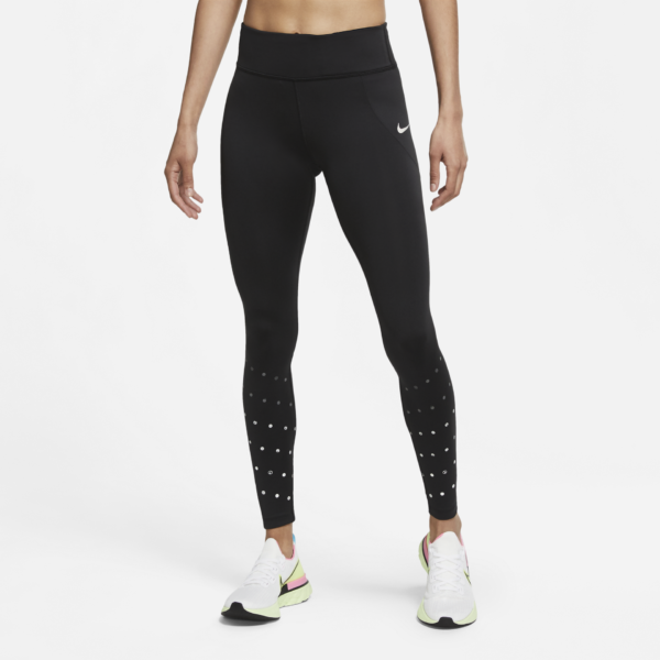 Nike Women's Fast Flash Running Tights - Black/Reflective Silver - Image 3