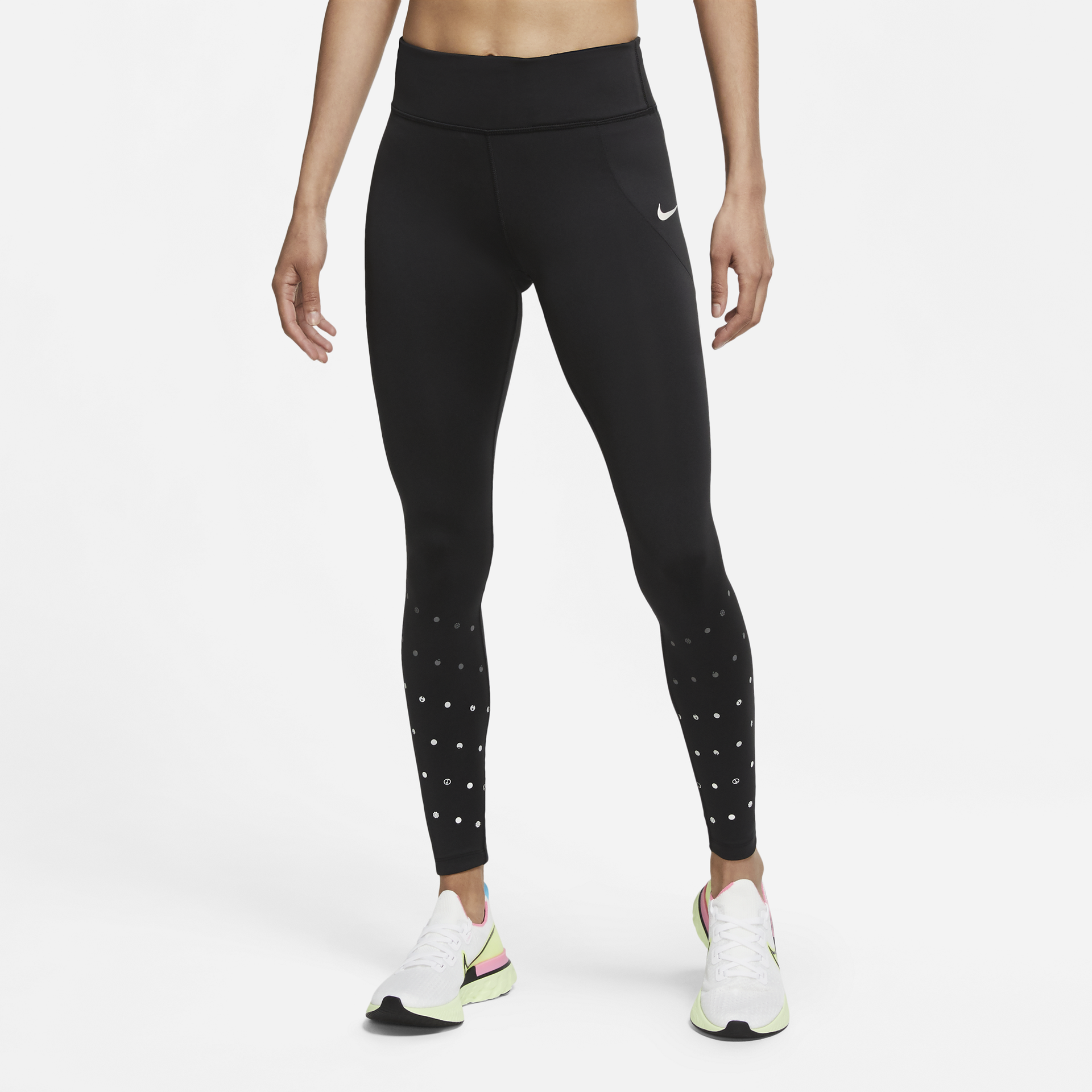Nike Women's Fast Flash Running Tights - Black/Reflective Silver ...