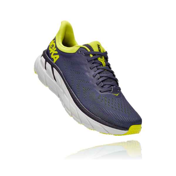 Hoka One One Men's Clifton 7 - Odyssey Grey/Evening Primrose - Image 3