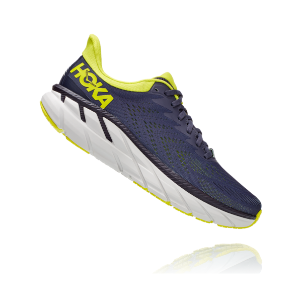 Hoka One One Men's Clifton 7 - Odyssey Grey/Evening Primrose - Image 4