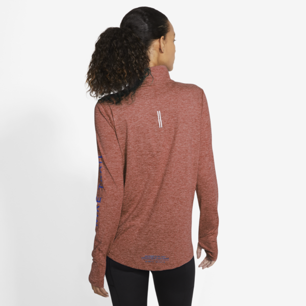 Nike Women's 1/2-Zip Trail Running Top - Claystone Red/Reflective Silver - Image 4