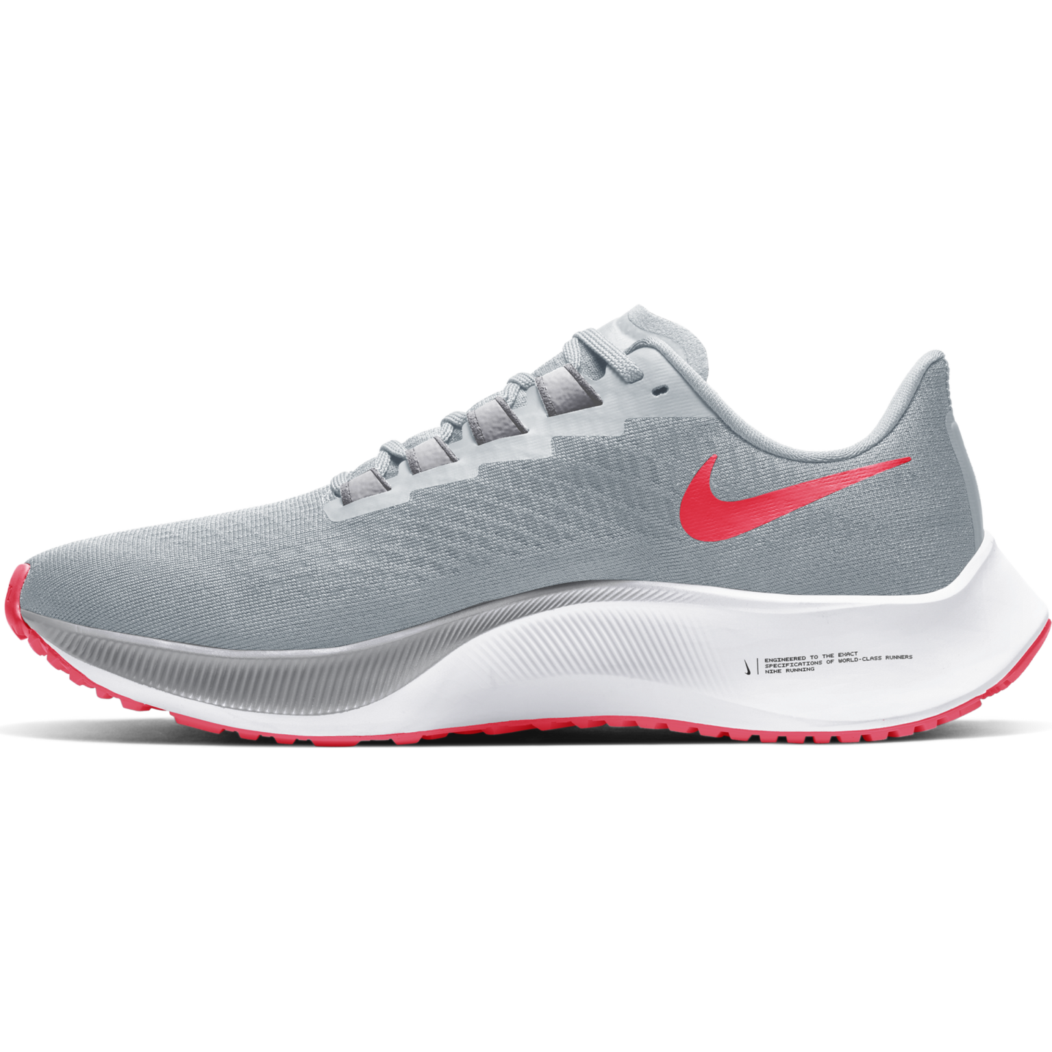 Pre-owned Nike Air Zoom Pegasus 37 Pure Platium (w) In Pure Platinum/laser Crimson-psychic Blue 