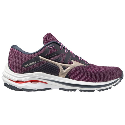 Mizuno Women s Wave Inspire 17 Indial Pgold Ignition Red