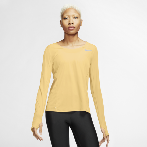 Nike Women's Long-Sleeve Running Top - Melon Tint/Reflective Silver - Image 3