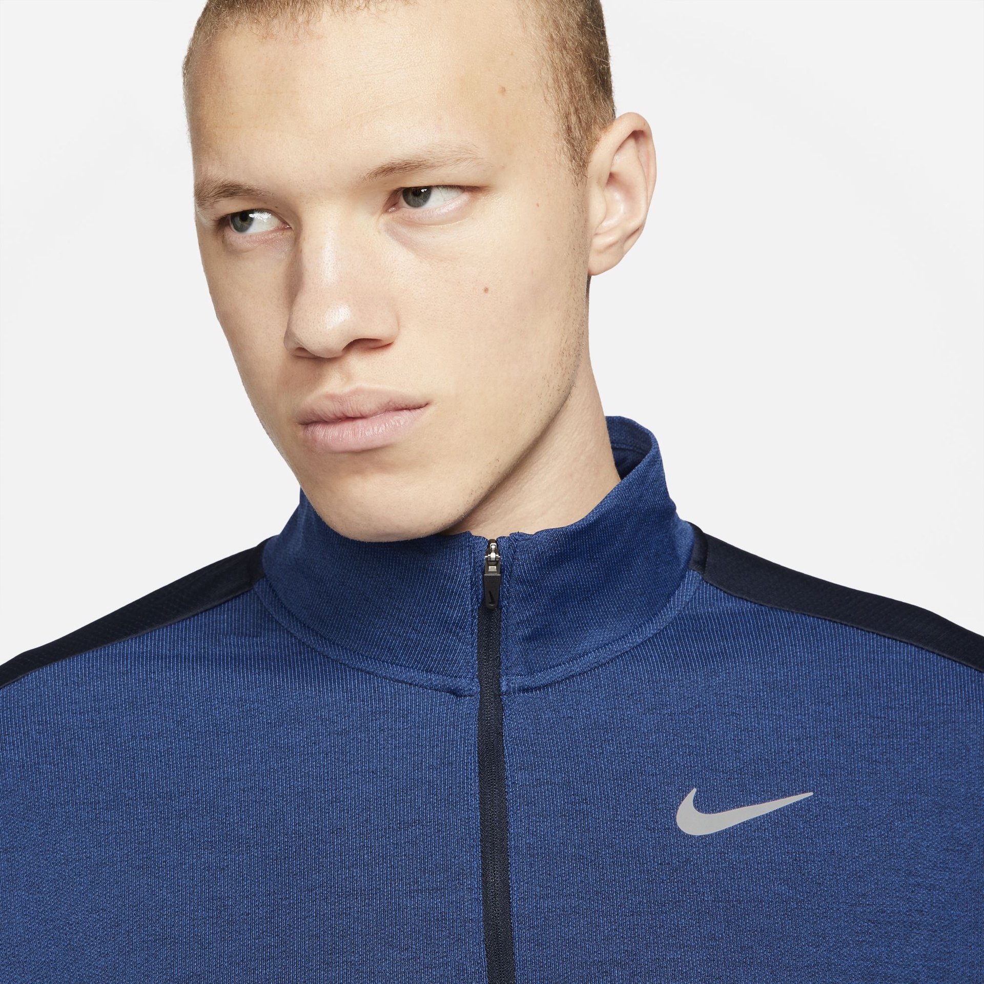 Nike Men's Dri-FIT 1/2-Zip Running Top - Obsidian/Game Royal/Reflective ...