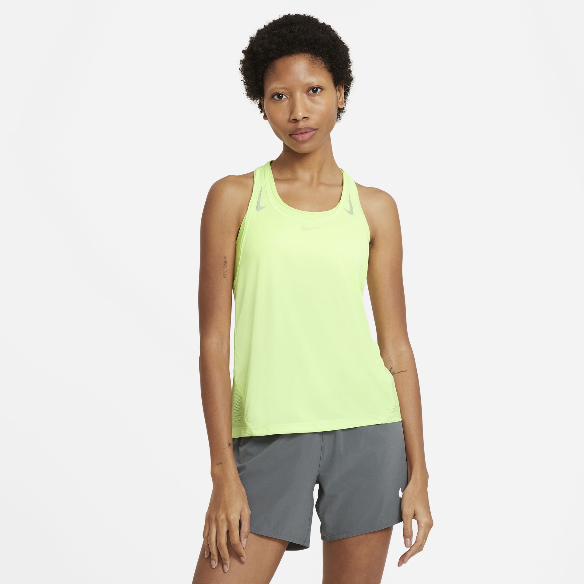 Nike Women s Miler Singlet Barely Volt Reflective Silver
