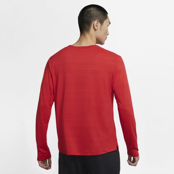 Nike Men's Miler Long Sleeve Top - University Red/Reflective Silver - Image 4