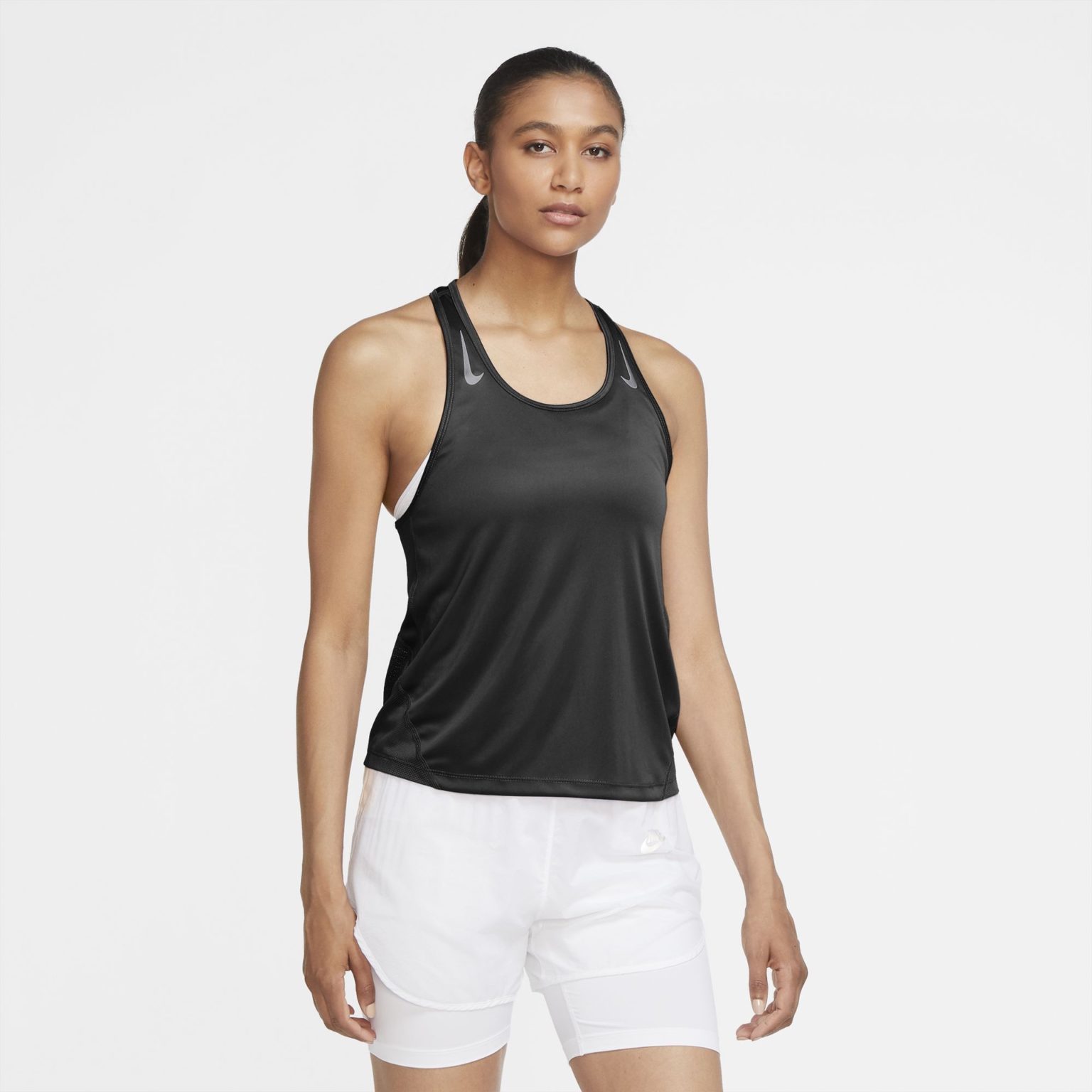 Nike Women’s Miler Singlet – Black/Reflective Silver – Running Bath