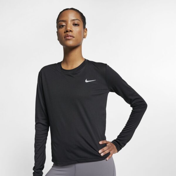 Nike Women's Miler Top - Black/Reflective Silver - Image 3