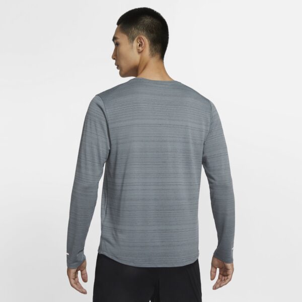 Nike Men's Miler Long Sleeve Top - Smoke Grey/Reflective Silver - Image 4