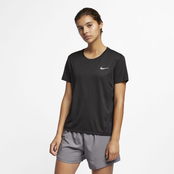 Nike Women's Miler Short Sleeve Top - Black/Reflective Silver