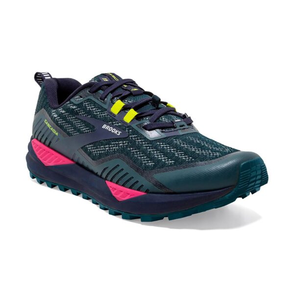Brooks Women's Cascadia 15 - Navy/Pink/Yellow - Image 3