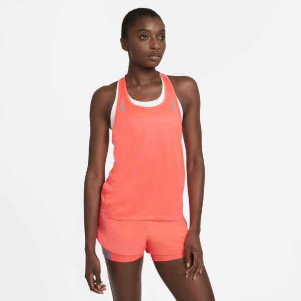 Nike Women's Miler Singlet - Bright Mango/Reflective Silver - Image 3