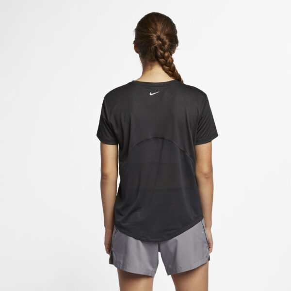 Nike Women's Miler Short Sleeve Top - Black/Reflective Silver - Image 2