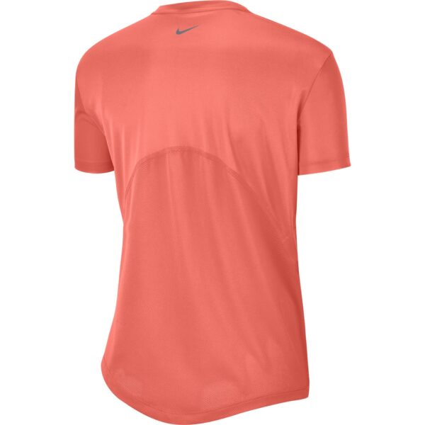 Nike Women's Miler Short Sleeve Top - Bright Mango/Reflective Silver - Image 2