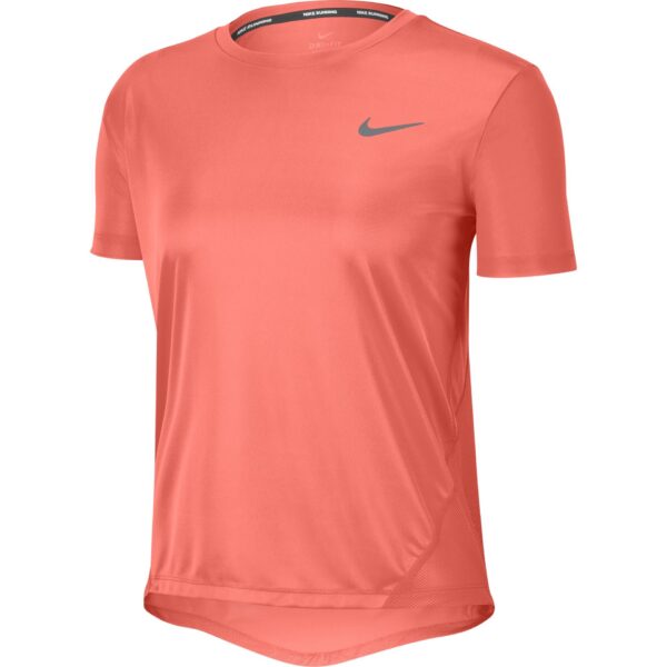 Nike Women's Miler Short Sleeve Top - Bright Mango/Reflective Silver