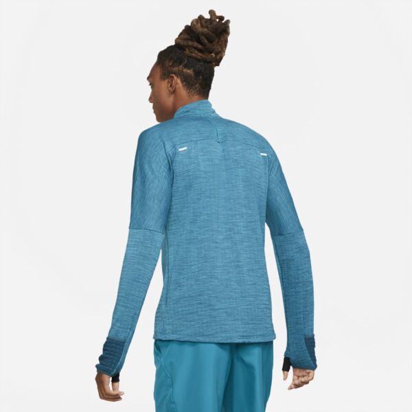 Nike Men's Sphere 1/2-Zip Running Top - Dark Teal/Heather/Reflective Silver - Image 4