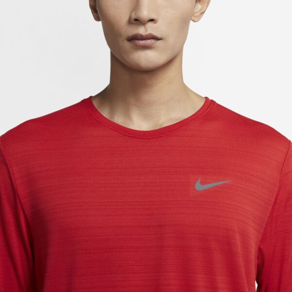 Nike Men's Miler Long Sleeve Top - University Red/Reflective Silver - Image 5