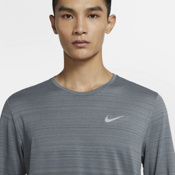 Nike Men's Miler Long Sleeve Top - Smoke Grey/Reflective Silver - Image 5
