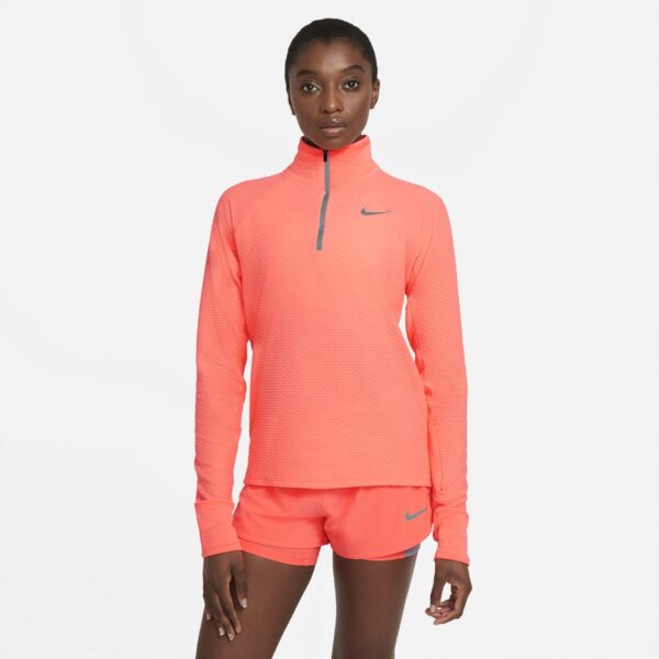 Nike Women's Sphere 1/2-Zip Running Top - Bright Mango/Reflective Silver - Image 3