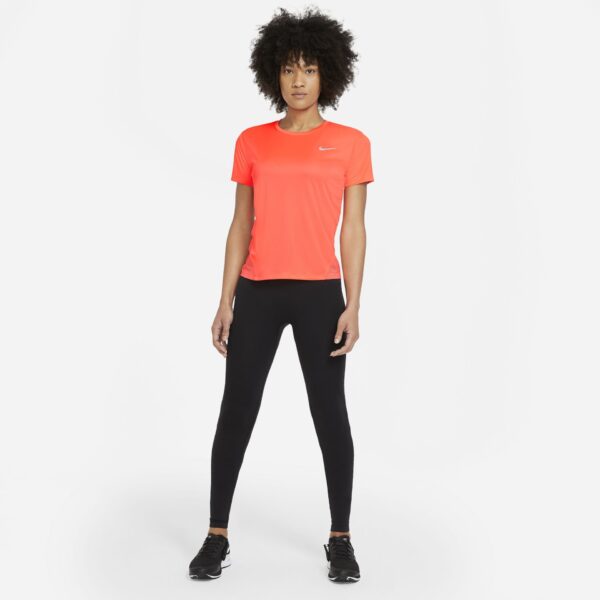 Nike Women's Miler Short Sleeve Top - Bright Mango/Reflective Silver - Image 8
