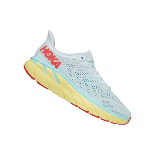 Hoka One One Women's Clifton 7 - Morning Mist/Hot Coral - Image 4
