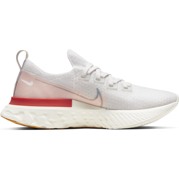 Nike Women's React Infinity Run Flyknit Premium - Platinum Tint/Washed Coral/Psychic Blue - Image 2