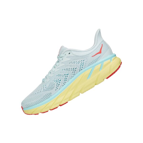 Hoka One One Women's Clifton 7 - Morning Mist/Hot Coral - Image 6