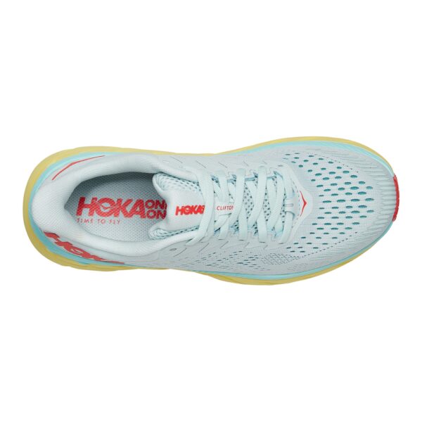 Hoka One One Women's Clifton 7 - Morning Mist/Hot Coral - Image 7