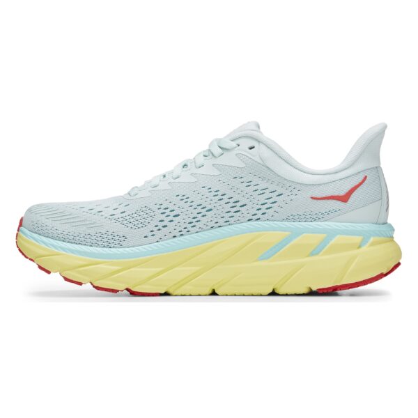 Hoka One One Women's Clifton 7 - Morning Mist/Hot Coral - Image 2