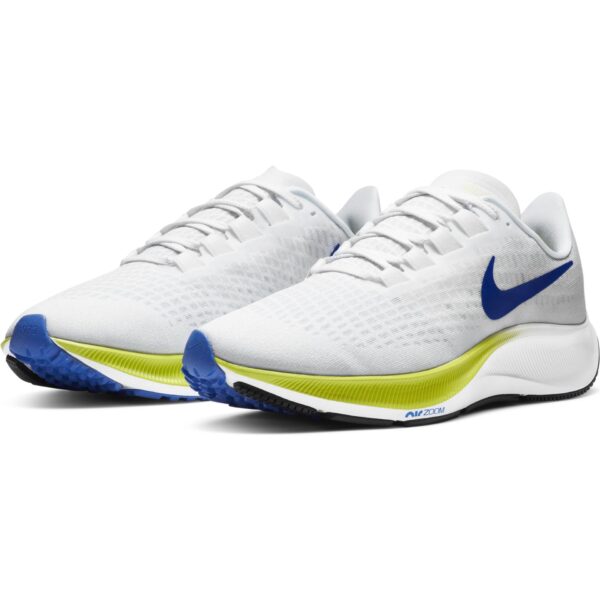 Nike Men's Air Zoom Pegasus 37 - White/Racer Blue-Cyber-Black - Image 4