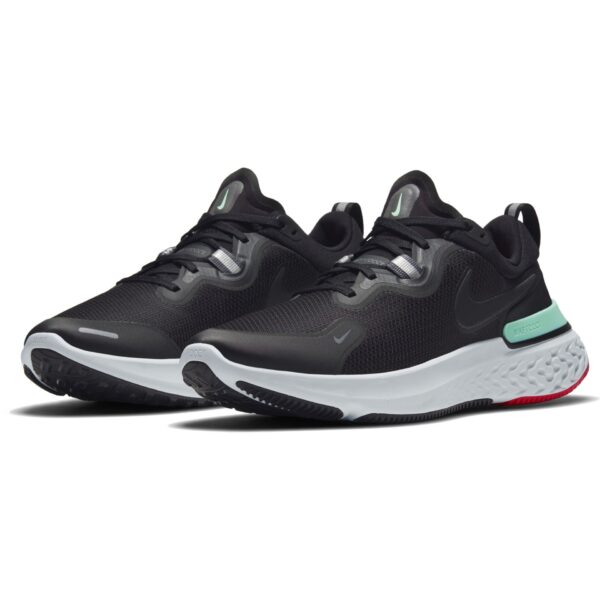 Nike Men's React Miler - Black/Black-Iron Grey-Green Glow - Image 4