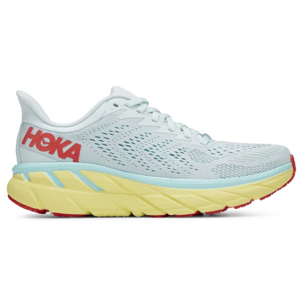 Hoka One One Women's Clifton 7 - Morning Mist/Hot Coral