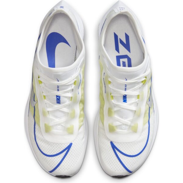 Nike Women's Zoom Fly 3 - White/Metallic Silver-Racer Blue-Cyber - Image 6