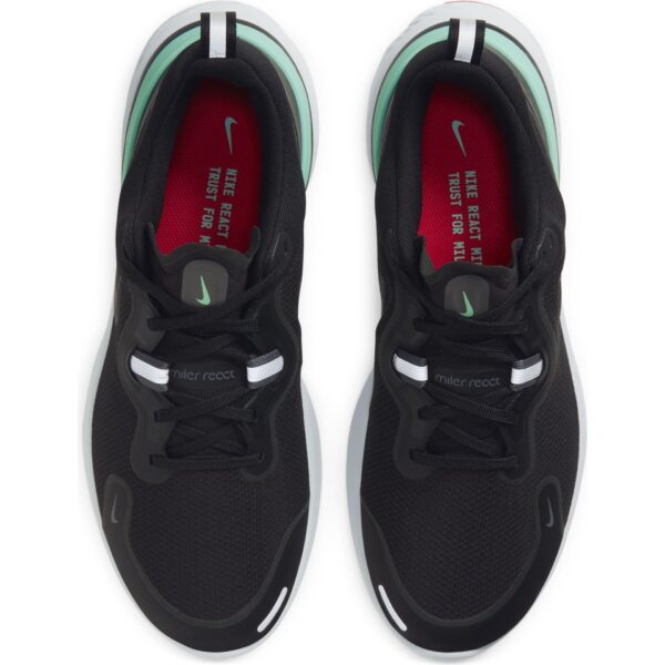 Nike Men's React Miler - Black/Black-Iron Grey-Green Glow - Image 6